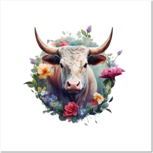 Ox Floral Posters and Art